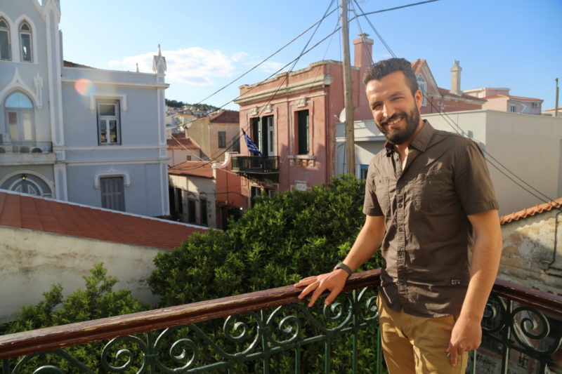 Kamal on the balcony of Mosaik Support Center